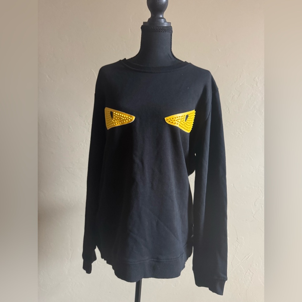 Fendi Black Sweater with Yellow Eyes